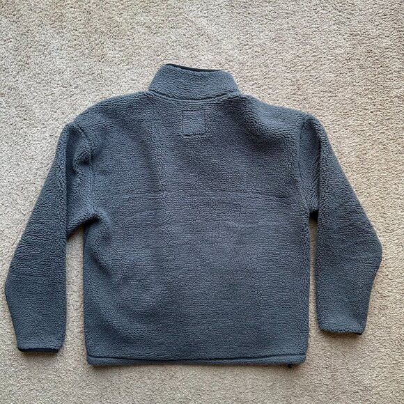 Hollister Sweater Mens Medium Full Zip Mock Neck High Pile Fleece Grey - Picture 2 of 12